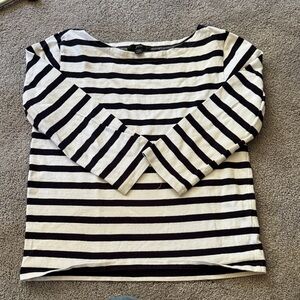 Vintage J. Crew Striped Black and White Women's Top